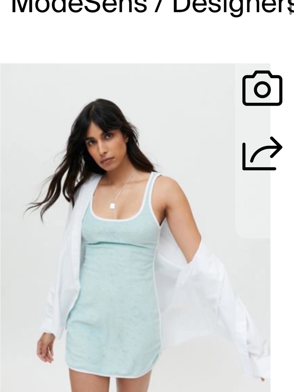 Urban Outfitters Mint Green Tank Mini Dress with White Trim